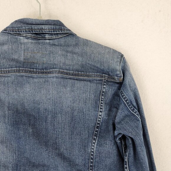 Levis Jacket Womens XL Blue Denim Trucker Jean Stretch Pockets Casual Button Up - Picture 12 of 13